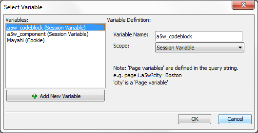The Select Variable Dialog